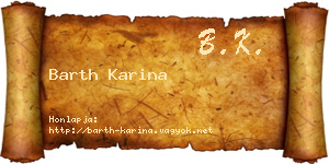 Barth Karina névjegykártya